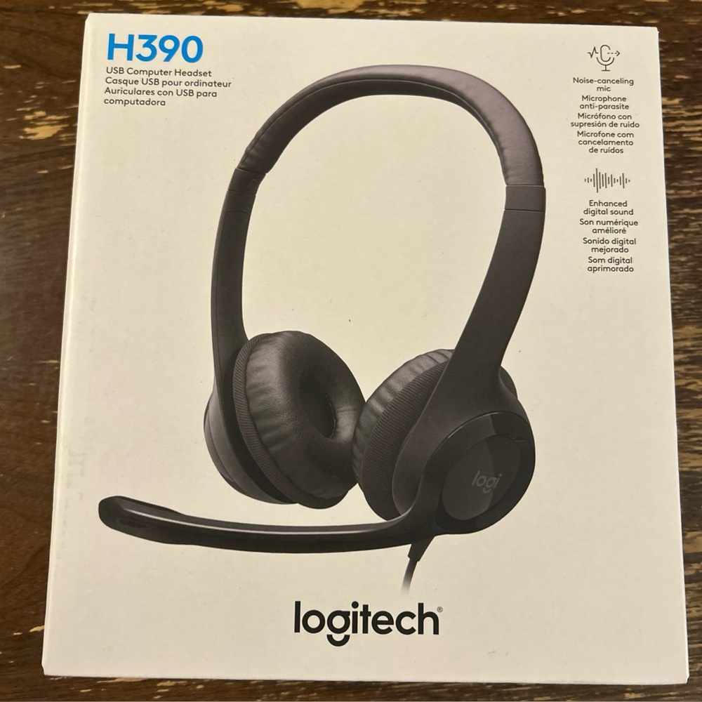 BRAND NEW Logitech H390 USB Headset with Noise-Canceling Mic (USB-A model)